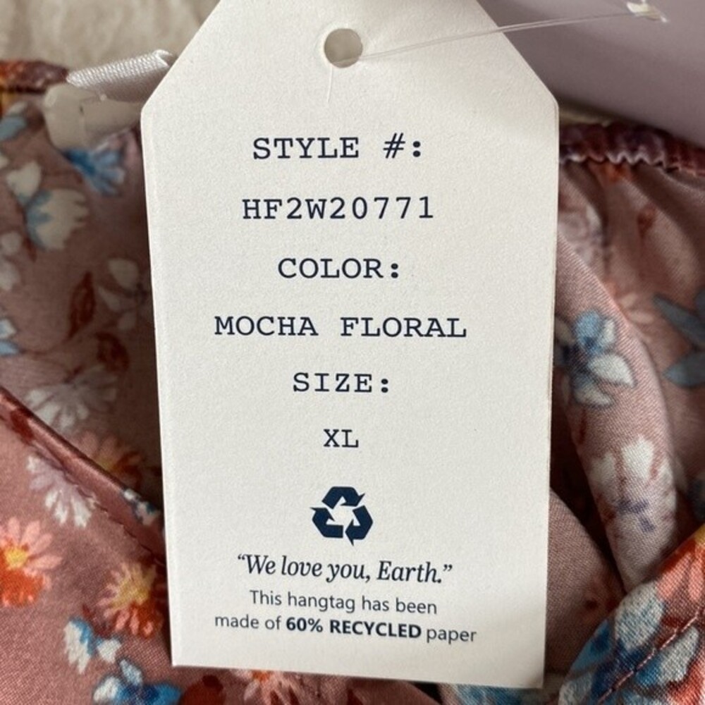 NWT Hippie Rose, Mocha floral adjustable satin woven top. Size XL - Picture 12 of 16